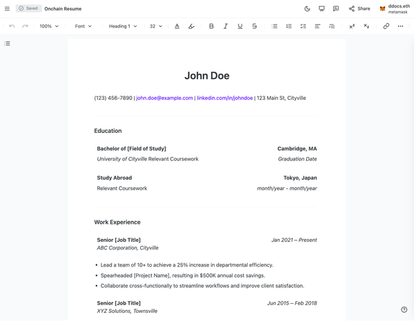 Free Harvard CV Template 2025 | Create Your Professional Resume